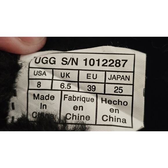 UGG RIBBED CARDI SHEARLING LINED BOOTS BLACK SIZE 8 - Picture 10 of 10